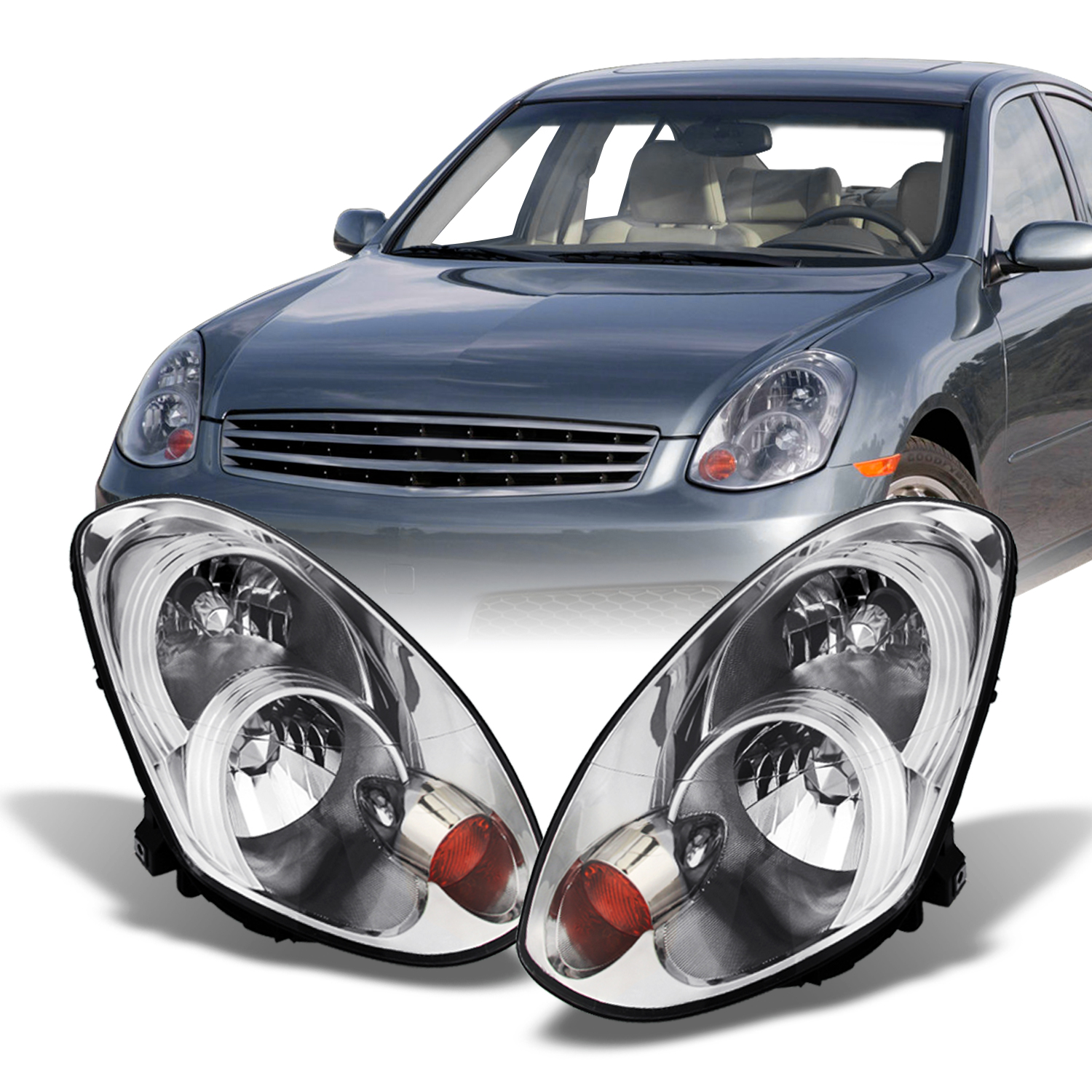 Drivers Halogen Headlight Headlamp Assembly for 03-04 Infiniti G35